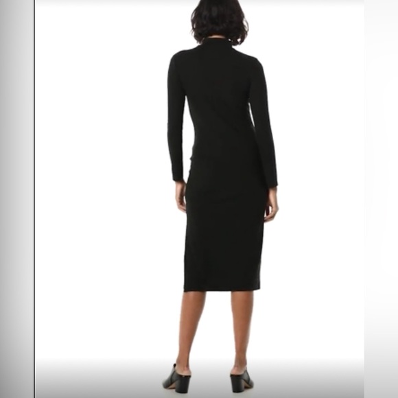 The Drop Women's Alyssa Fitted Long Sleeve Funnel Neck Ribbed Midi Bodycon Dress - Picture 2 of 7